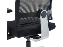 Cadeira De Escritório Ergonomica Profissional Com Apoio De Cabeca Em Tecido Cor Preto - Wallstreet