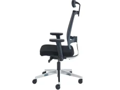Cadeira De Escritório Ergonomica Profissional Com Apoio De Cabeca Em Tecido Cor Preto - Wallstreet