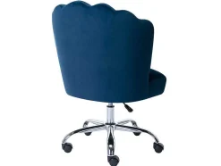 Cadeira De Escritório Veludo Azul Altura Regulavel - Ruty
