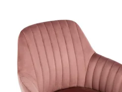 Cadeira De Escritório Veludo Cor-De-Rosa Altura Regulavel - Eleana