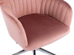 Cadeira De Escritório Veludo Cor-De-Rosa Altura Regulavel - Eleana