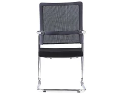 Cadeira De Reunioes Profissional Em Tecido E Metal Cromado Cor Preto - Marunouchi