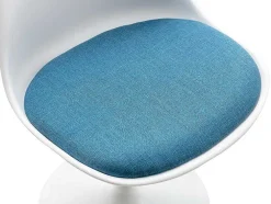 Cadeira Em Polipropileno E Metal Cor Azul E Branco - Xafy