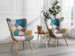 Cadeira Em Tecido Patchwork - Vately