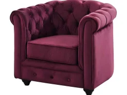 Cadeirão Chesterfield - Veludo Roxo