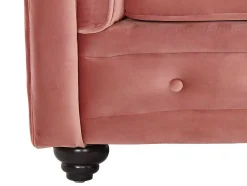 Cadeirão Chesterfield - Veludo Rosa Pastel