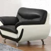 Cadeirão Em Pele Sintética Bicolor Preto E Branco - Indice