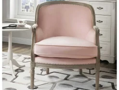 Cadeirão Em Veludo Rosa Pastel - Alienor