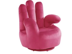 Cadeirão Mão Giratorio Em Veludo Fucsia - Catchy