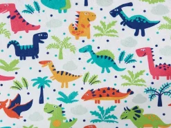 Cadeirão Para Criança Em Veludo Branco Motivos Dinossauros - Almagro