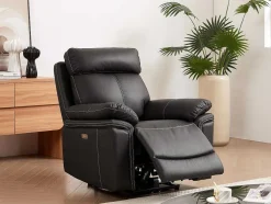 Cadeirão Relax Eletrico Em Pele Castanho - Isiris