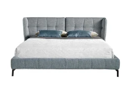 Cama Acolchoada Em Tecido Azul E Branco 7030
