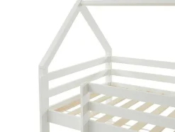 Cama Alta Cabana De 90 X 190 Cm Em Pinho Macico Cor Branco - Tarzia