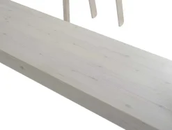 Cama Alta Com Posto De Trabalho 140X190 Cm Em Pinho Macico Branqueado - Gedeon