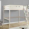 Cama Alta 140X190 Cm Em Pinho Macico Branqueado - Gedeon Ii