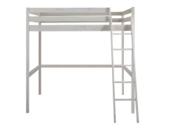 Cama Alta 140X190 Cm Em Pinho Macico Branqueado - Gedeon Ii