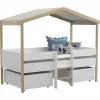 Cama Cabana Com Gavetoes De 90 X 190 Cm Em Tilia Cor Branco E Cor Carvalho - Sarosi