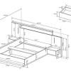 Cama Com Arrumação E Mesas De Cabeceira 160 X 200 Cm, 2 Gavetas, Com Leds, Natural E Antracite + Colchão - Francoli