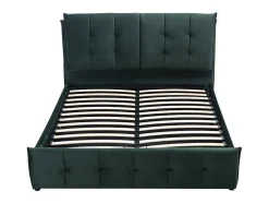 Cama Com Arrumação 140 X 200 Cm Veludo Verde - Oleria