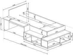 Cama Combinada 90X200 Cm Com Espacos De Arrumação E Secretária Cor Atural Cinza E Branco - Rigali