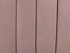 Cama Com Cabeceira De Cama Ondulada De 160 X 200 Cm Em Veludo Cor-De-Rosa Velho - Sagali