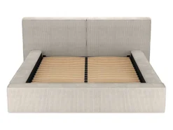 Cama Com Espaco De Arrumação De 180 X 200 Cm Em Veludo Canelado Cor Bege - Timano