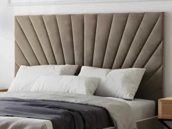 Cama Com Espaco De Arrumação De 160 X 200 Cm Em Veludo Cor Bege - Rilioda
