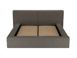 Cama Com Espaco De Arrumação 180 X 200 Cm Veludo Canelado Taupe - Timano