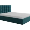 Cama Com Espaco De Arrumação 140X190 Cm Tecido Azul Esverdeado - Eliava De Pascal Morabito