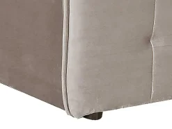 Cama Com Espaco De Arrumação 140X200 Cm Veludo Bege - Oleria