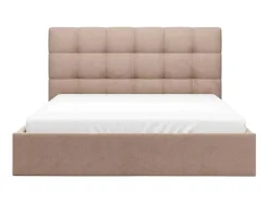 Cama Com Espaco De Arrumação 160X200 Cm Veludo Bege - Mirdal De Pascal Morabito