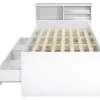 Cama Com Gavetas E Arrumação 90X190 Cm Branco - Boris