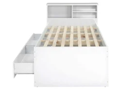 Cama Com Gavetas E Arrumação 90X190 Cm Branco - Boris