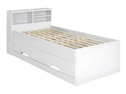 Cama Com Gavetas E Arrumação 90X190 Cm Branco - Boris