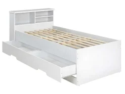 Cama Com Gavetas E Arrumação 90X190 Cm Branco - Boris
