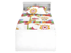 Cama Com Gavetas E Arrumação 90X190 Cm Branco - Boris