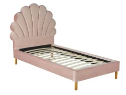 Cama Concha De 90X190 Cm Em Veludo Cor Rosa - Moana