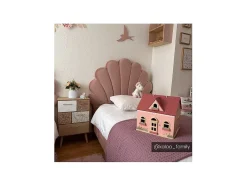 Cama Concha De 90X190 Cm Em Veludo Cor Rosa - Moana