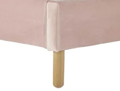 Cama Concha De 90X190 Cm Em Veludo - Rosa + Colchão - Moana