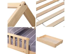 Cama De Cabina Para Crianças 190X90Cm Em Madeira Com Gavetas Marceau