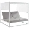 Cama De Jardim Com Dossel Aluminio Branco E Cinza - Livadis De Mylia