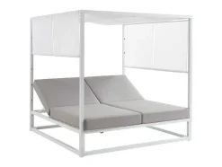 Cama De Jardim Com Dossel Aluminio Branco E Cinza - Livadis De Mylia