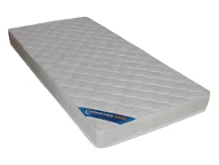 Cama Dupla Banco De 2X90X190 Cm Em Tecido Azul + Colchão - Louise