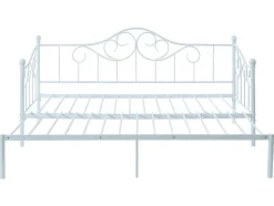 Cama Dupla 2X90X200 Ou 180X200 Cm Em Metal Branco - Sebille