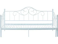 Cama Dupla 2X90X200 Ou 180X200 Cm Em Metal Branco - Sebille