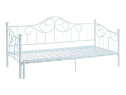 Cama Dupla 2X90X200 Ou 180X200 Cm Em Metal Branco - Sebille