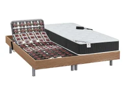 Cama Elétrica Articulada Com Discos De Molas, Colchão De Molas Ensacadas E Memória De Forma - Motores Okin - Carvalho - 2X90X200 Cm - Phanes