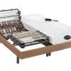 Cama Elétrica Articulada Estrado De Ripas, Terminais Eletricos Colchão Memória De Forma E Bambu Damysos - Motores Okin - 2X80X200 Cm - Carvalho