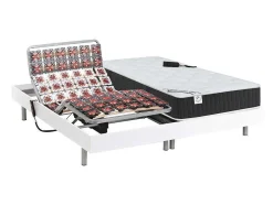 Cama Elétrica Articulada Terminais E Colchão De Molas Ensacadas E Memória De Forma - Motores Okin - Branco - 2X90X200 Cm - Phanes Da Dreamea