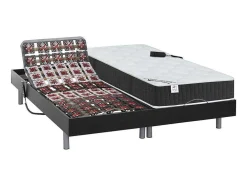 Cama Elétrica Articulada Terminais E Colchão De Molas Ensacadas E Memória De Forma - Motores Okin - Preto - 2X90X200 Cm - Phanes Da Dreamea
